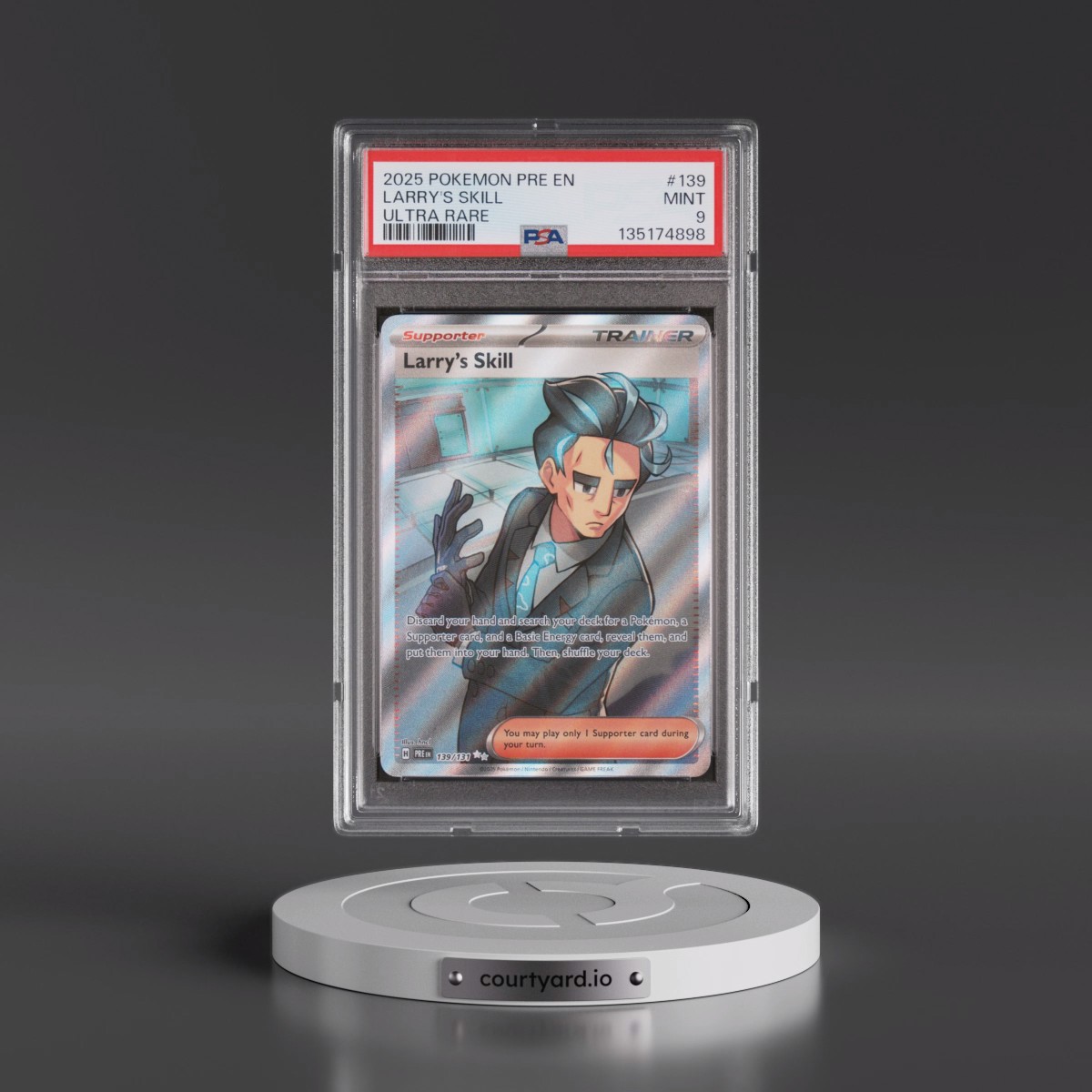 2025 Pokémon Pre EN-Prismatic Evolutions #139 Larry's Skill - Ultra Rare (PSA 9 MINT)