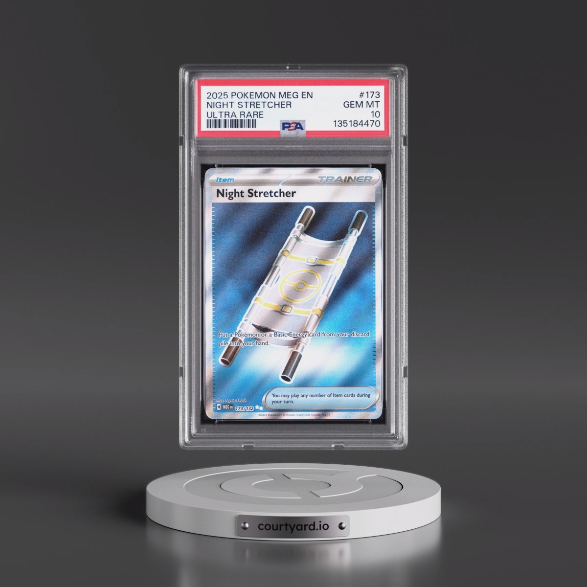 2025 Pokémon Meg EN-Mega Evolution #173 Night Stretcher - Ultra Rare (PSA 10 GEM MINT)