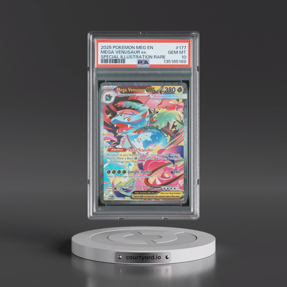 2025 Pokémon Meg EN-Mega Evolution #177 Mega Venusaur EX - Holo Special Illustration Rare (PSA 10 GEM MINT)