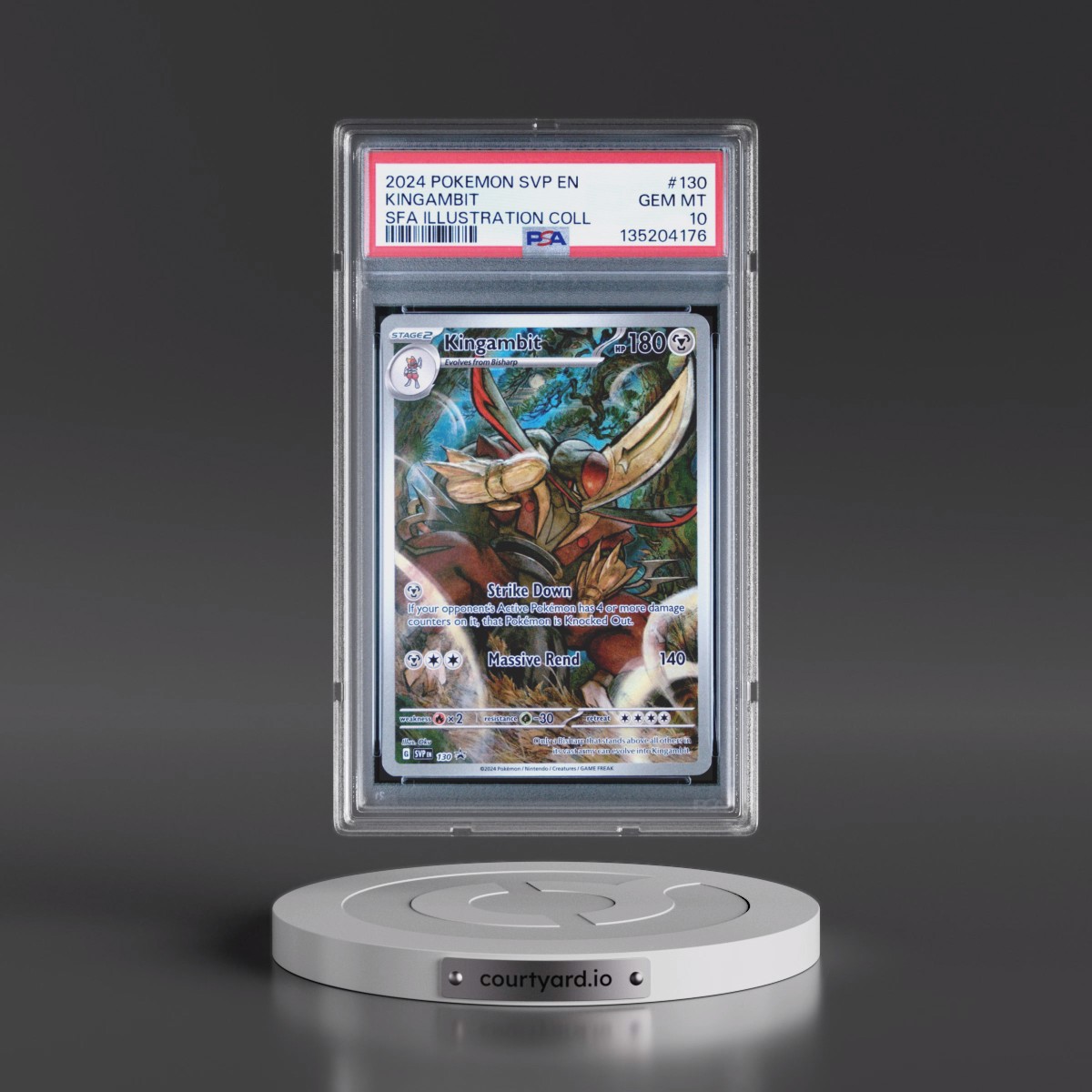 2024 Pokémon Svp EN-SV Black Star Promo #130 Kingambit - Shrouded Fable Illustration Collection (PSA 10 GEM MINT)