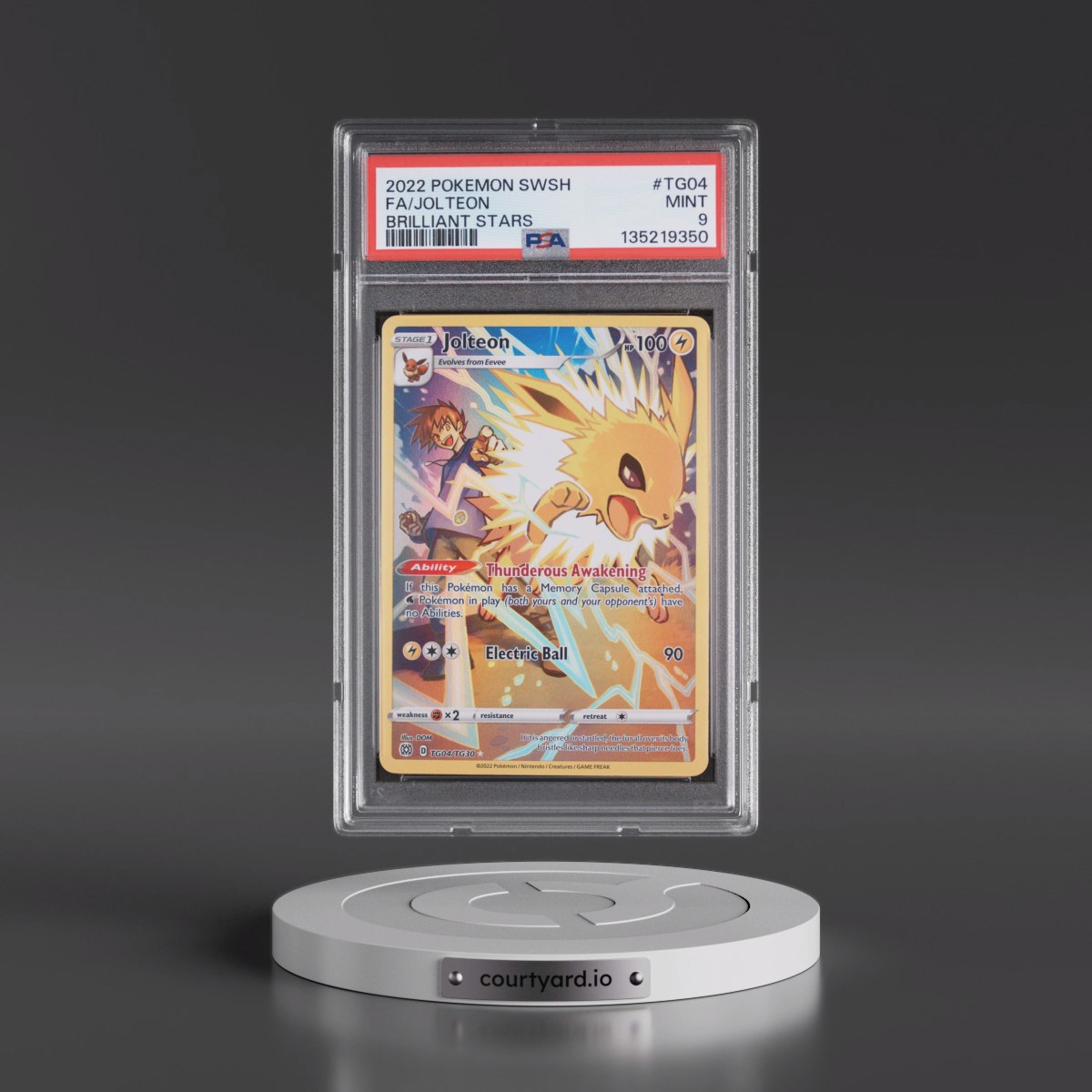 2022 Pokémon Sword & Shield Brilliant Stars #TG04 Jolteon - Full Art (PSA 9 MINT)