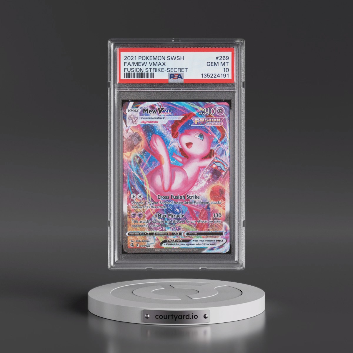 2021 Pokémon Sword & Shield Fusion Strike #269 Mew Vmax - Full Art Secret (PSA 10 GEM MINT)