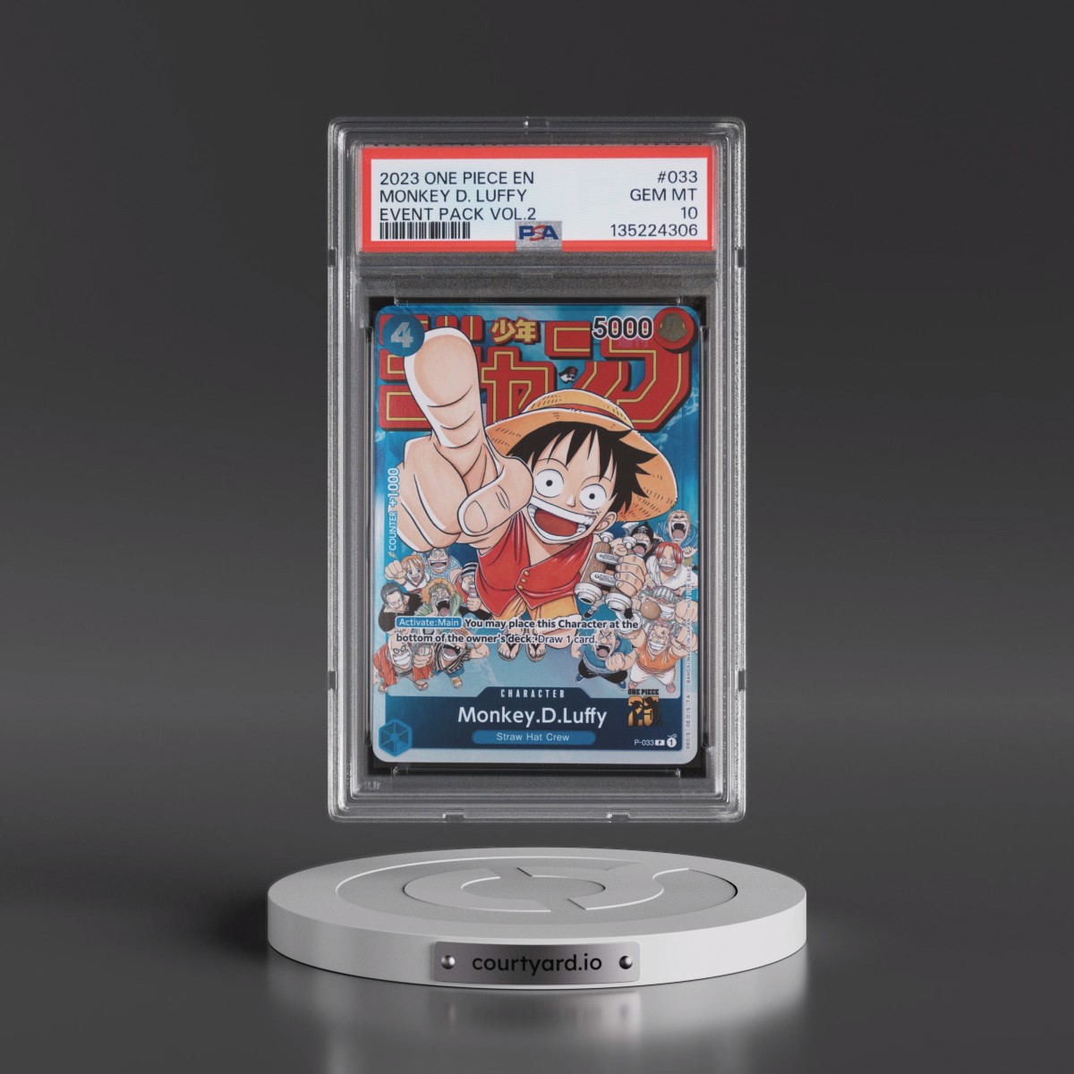 2023 One Piece Promos #033 Monkey D. Luffy - Event Pack Vol.2 (PSA 10 GEM MINT)
