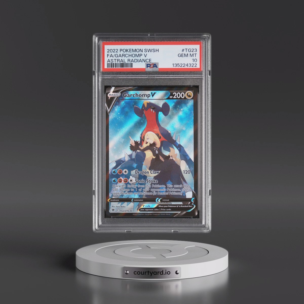 2022 Pokémon Sword & Shield Astral Radiance #TG23 Garchomp V - Holo Full Art (PSA 10 GEM MINT)