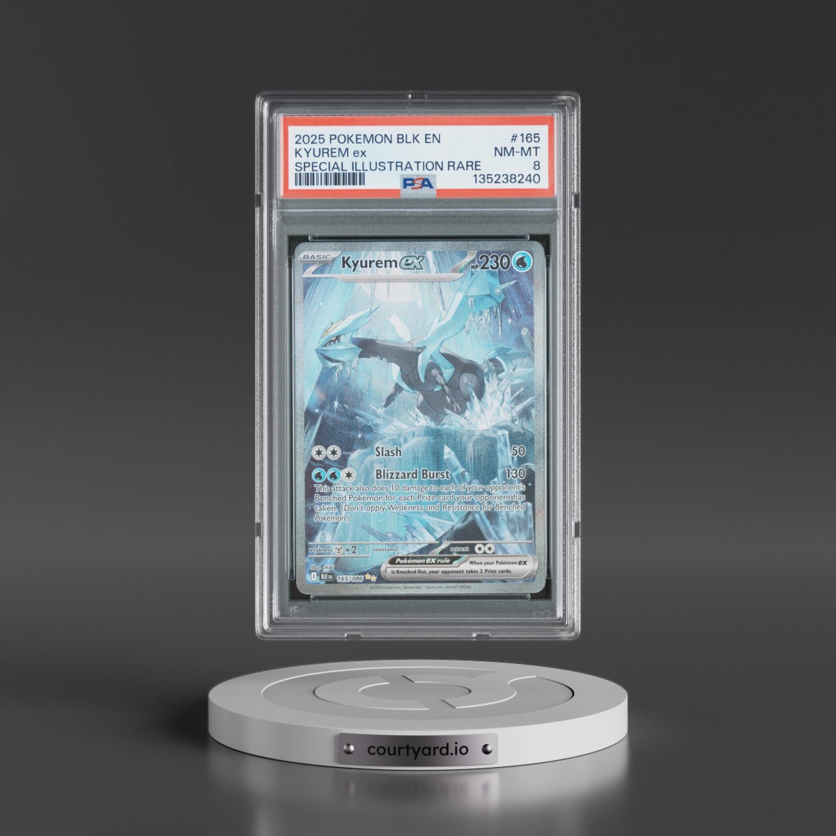 2025 Pokémon Blk EN-Black Bolt #165 Kyurem EX - Holo Special Illustration Rare (PSA 8 NM-MT)