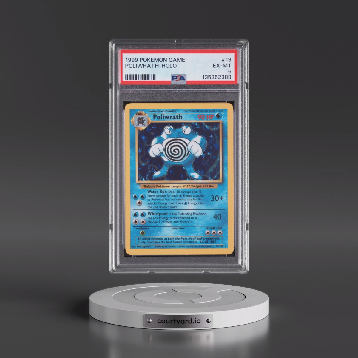 1999 Pokémon Game #13 Poliwrath - Holo (PSA 6 EX-MT)