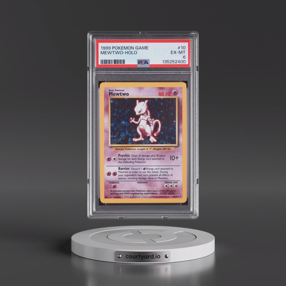 1999 Pokémon Game #10 Mewtwo - Holo (PSA 6 EX-MT)