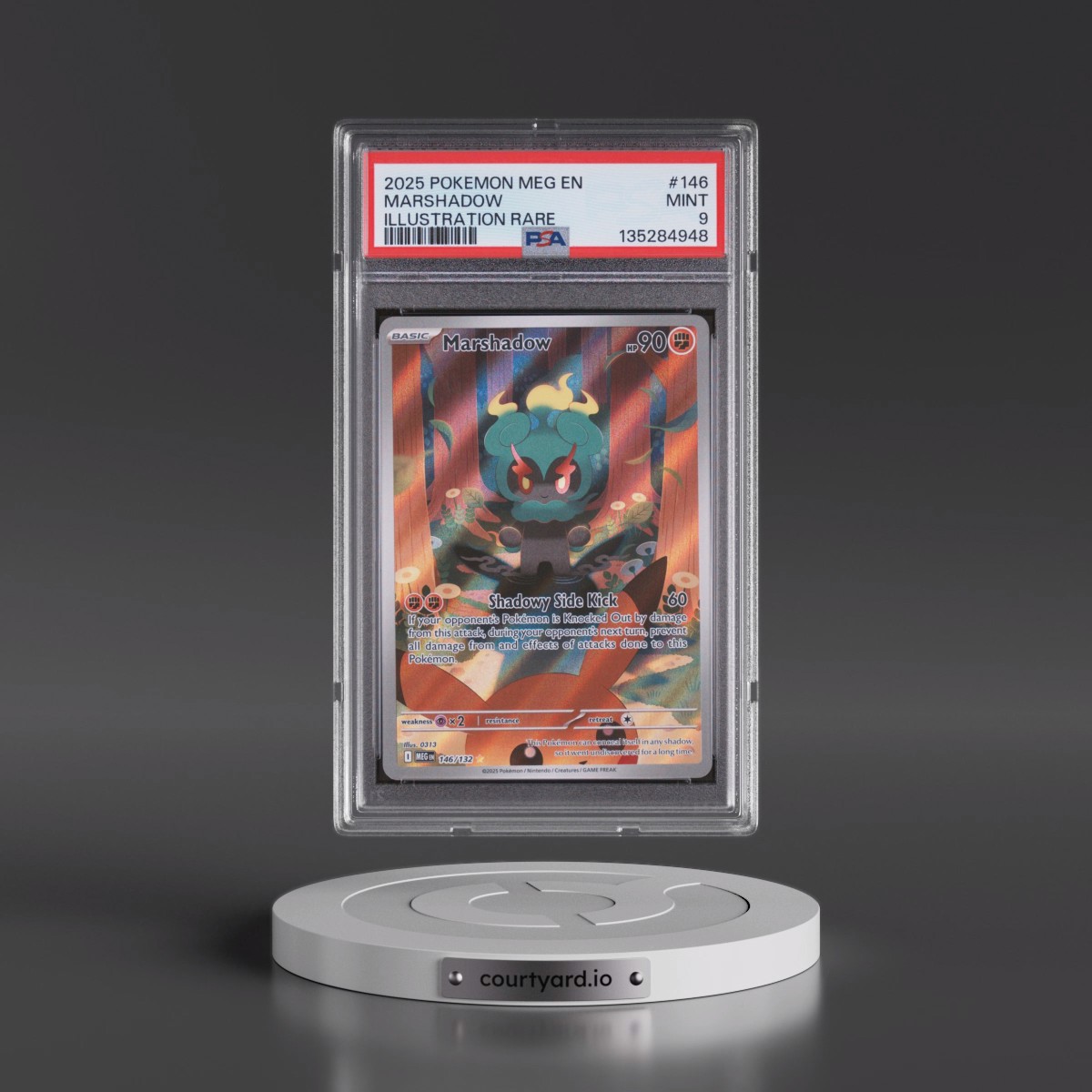 2025 Pokémon Meg EN-Mega Evolution #146 Marshadow - Illustration Rare (PSA 9 MINT)
