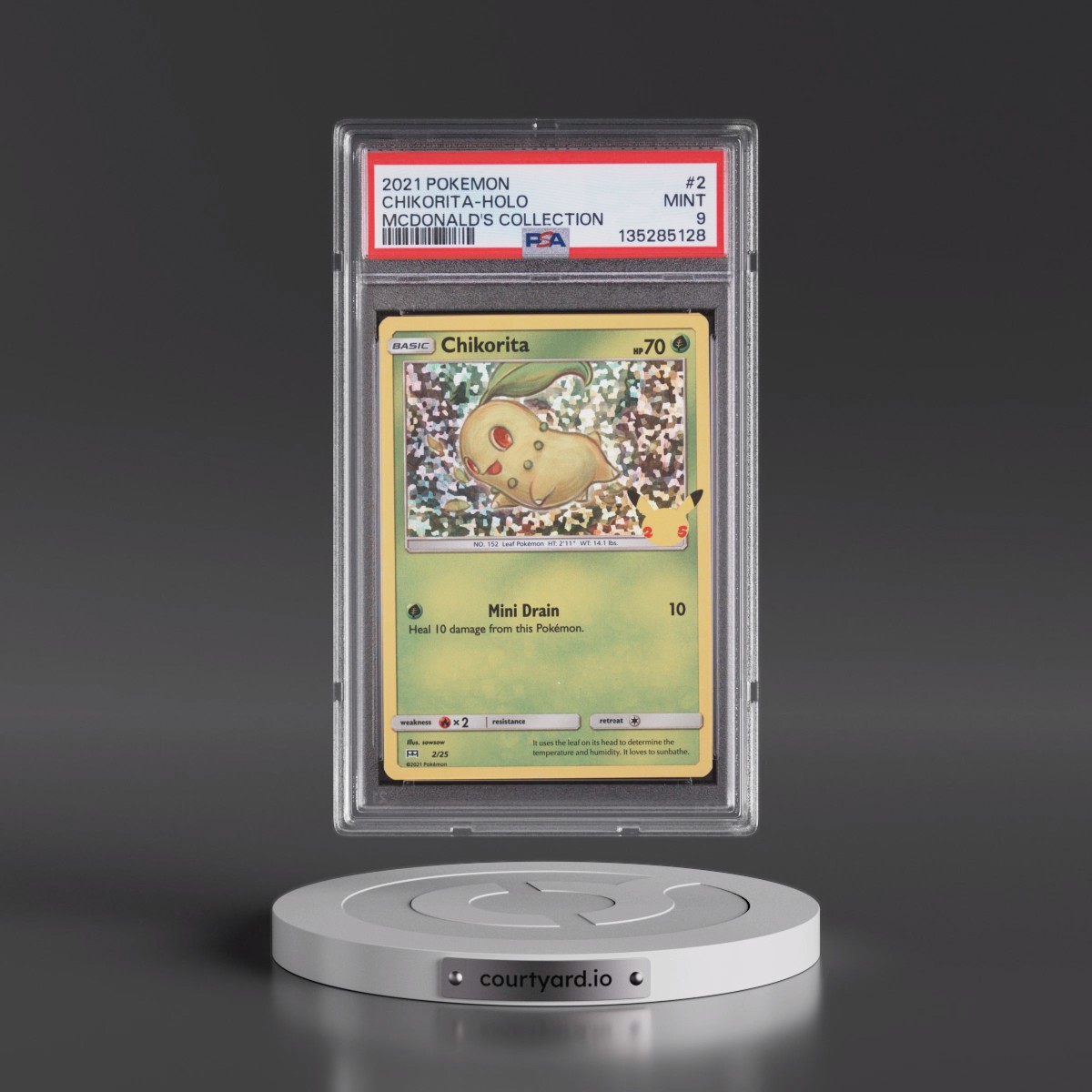 2021 Pokémon Mcdonald's Collection #2 Chikorita - Holo (PSA 9 MINT)