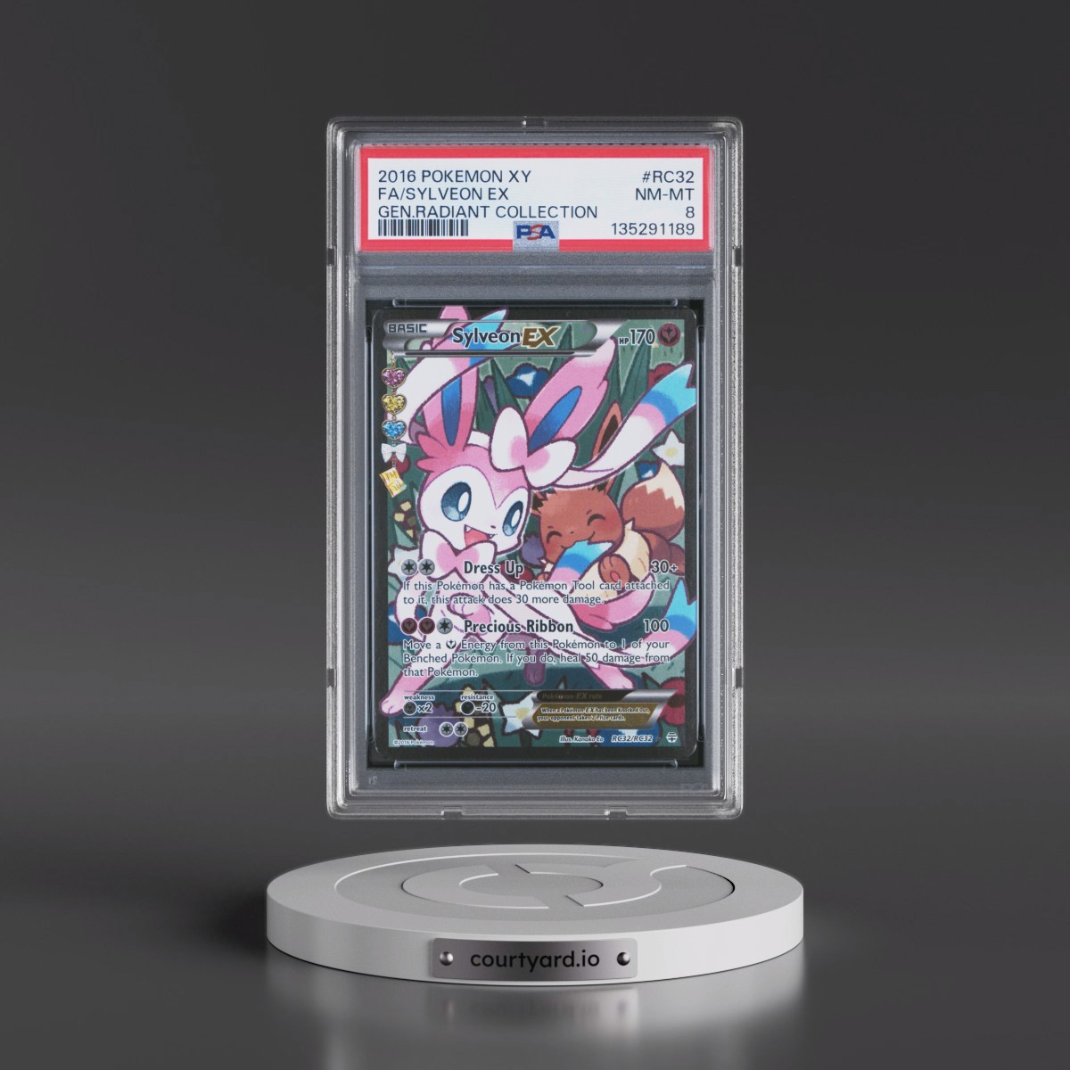 2016 Pokémon XY Generations Radiant Collection #RC32 Sylveon EX - Holo Full Art (PSA 8 NM-MT)