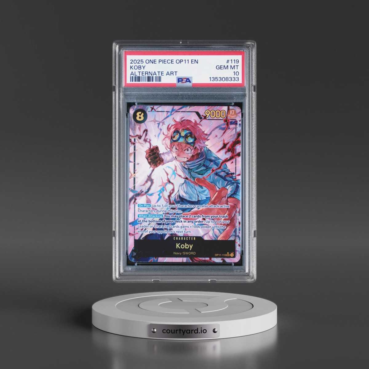 2025 One Piece OP11-A Fist of Divine Speed #119 Koby - Alternate Art (PSA 10 GEM MINT)