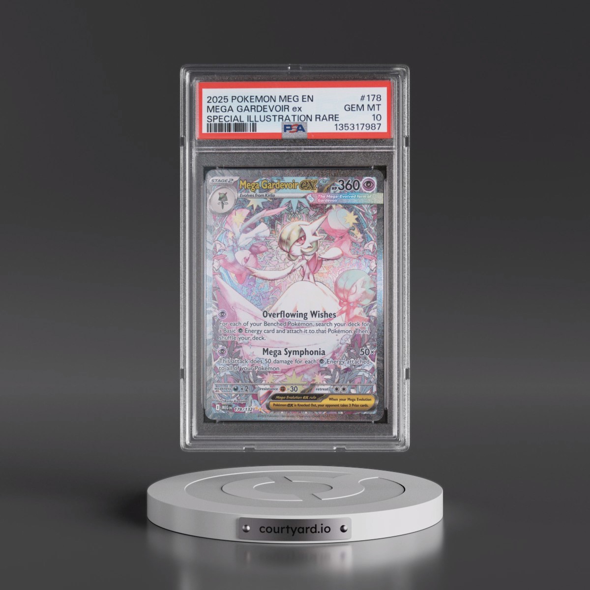 2025 Pokémon Meg EN-Mega Evolution #178 Mega Gardevoir EX - Holo Special Illustration Rare (PSA 10 GEM MINT)