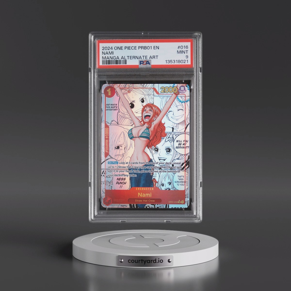 2024 One Piece PRB01-Premium Booster -One Piece Card the Best #016 Nami - Manga Alternate Art (PSA 9 MINT)
