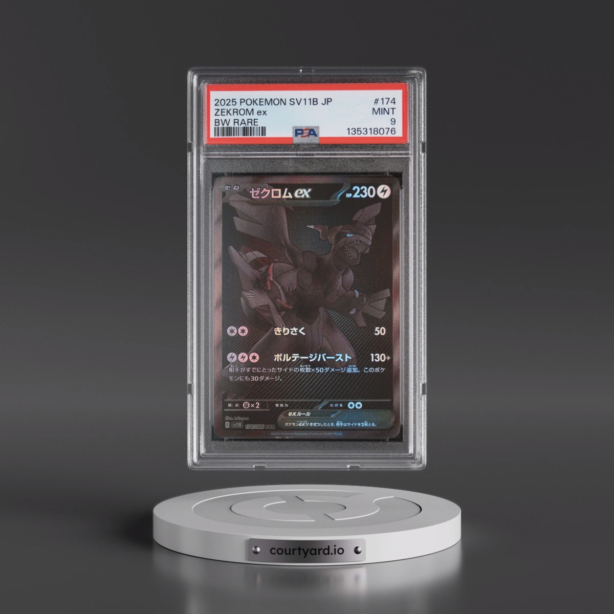 2025 Pokémon Sv11b-Black Bolt #174 Zekrom EX - Holo BW Rare (PSA 9 MINT)