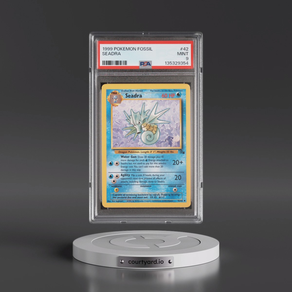 1999 Pokémon Fossil #42 Seadra (PSA 9 MINT)