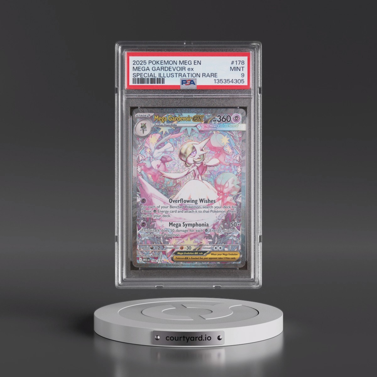 2025 Pokémon Meg EN-Mega Evolution #178 Mega Gardevoir EX - Holo Special Illustration Rare (PSA 9 MINT)