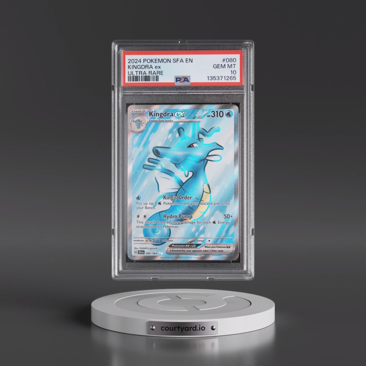 2024 Pokémon Sfa EN-Shrouded Fable #080 Kingdra EX - Holo Ultra Rare (PSA 10 GEM MINT)