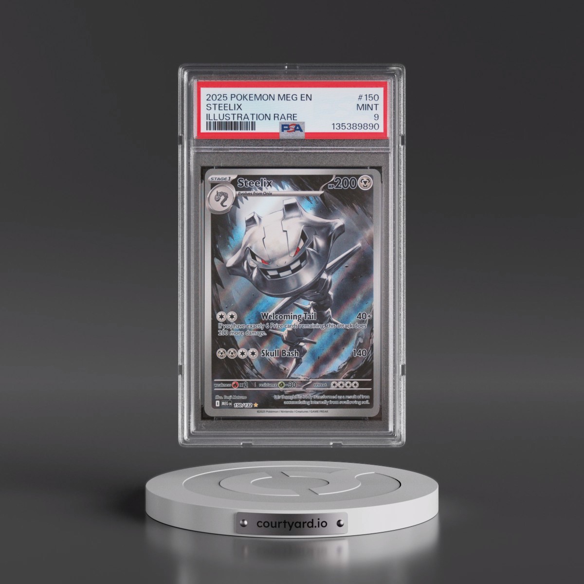 2025 Pokémon Meg EN-Mega Evolution #150 Steelix - Illustration Rare (PSA 9 MINT)
