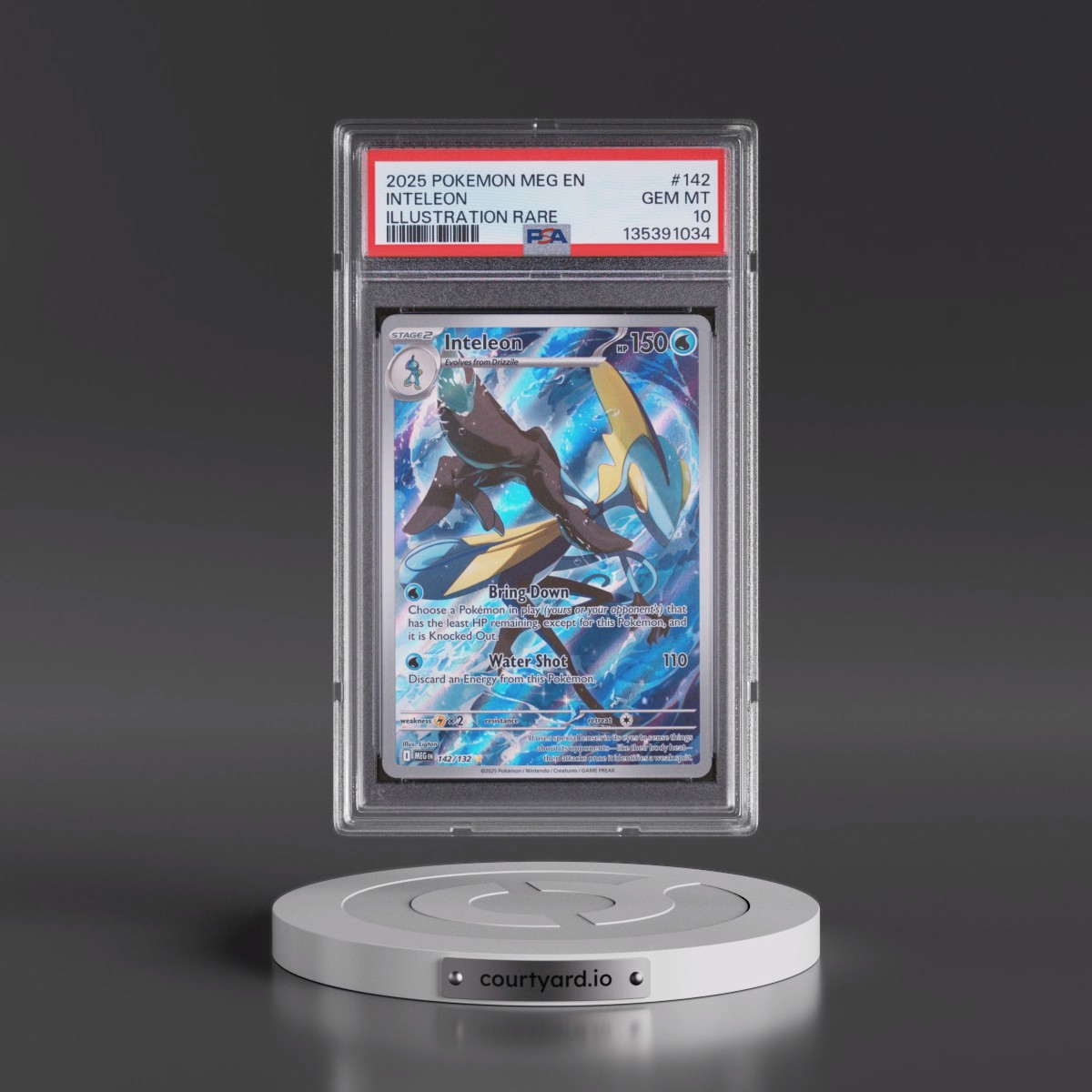2025 Pokémon Meg EN-Mega Evolution #142 Inteleon - Illustration Rare (PSA 10 GEM MINT)