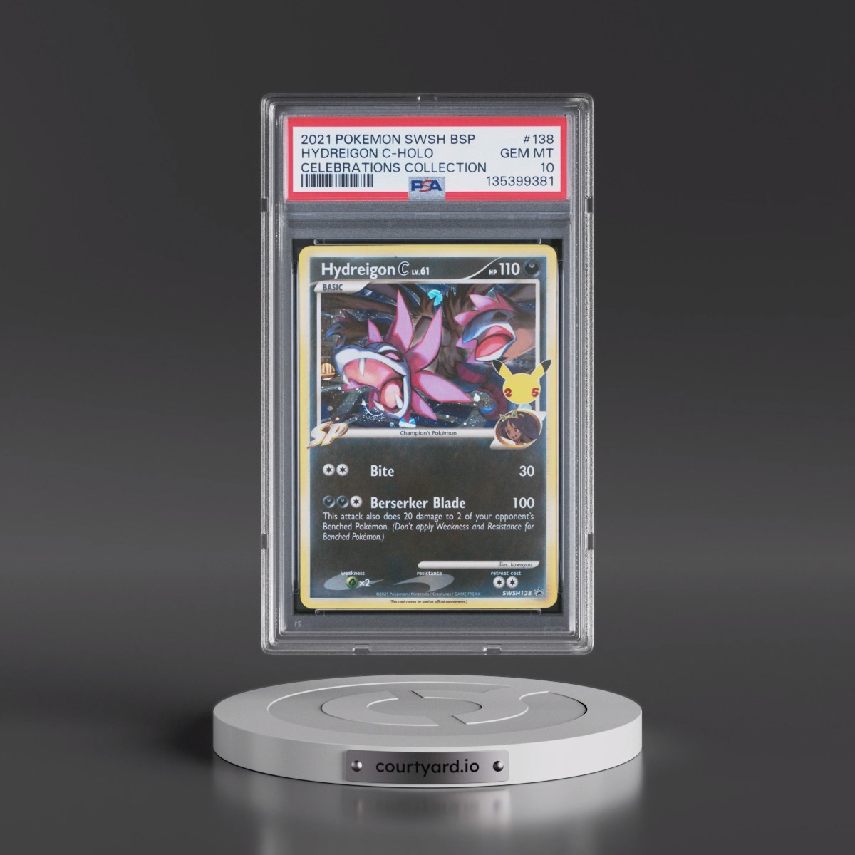 2021 Pokémon Swsh Black Star Promo #138 Hydreigon C - Holo Celebrations Collection (PSA 10 GEM MINT)