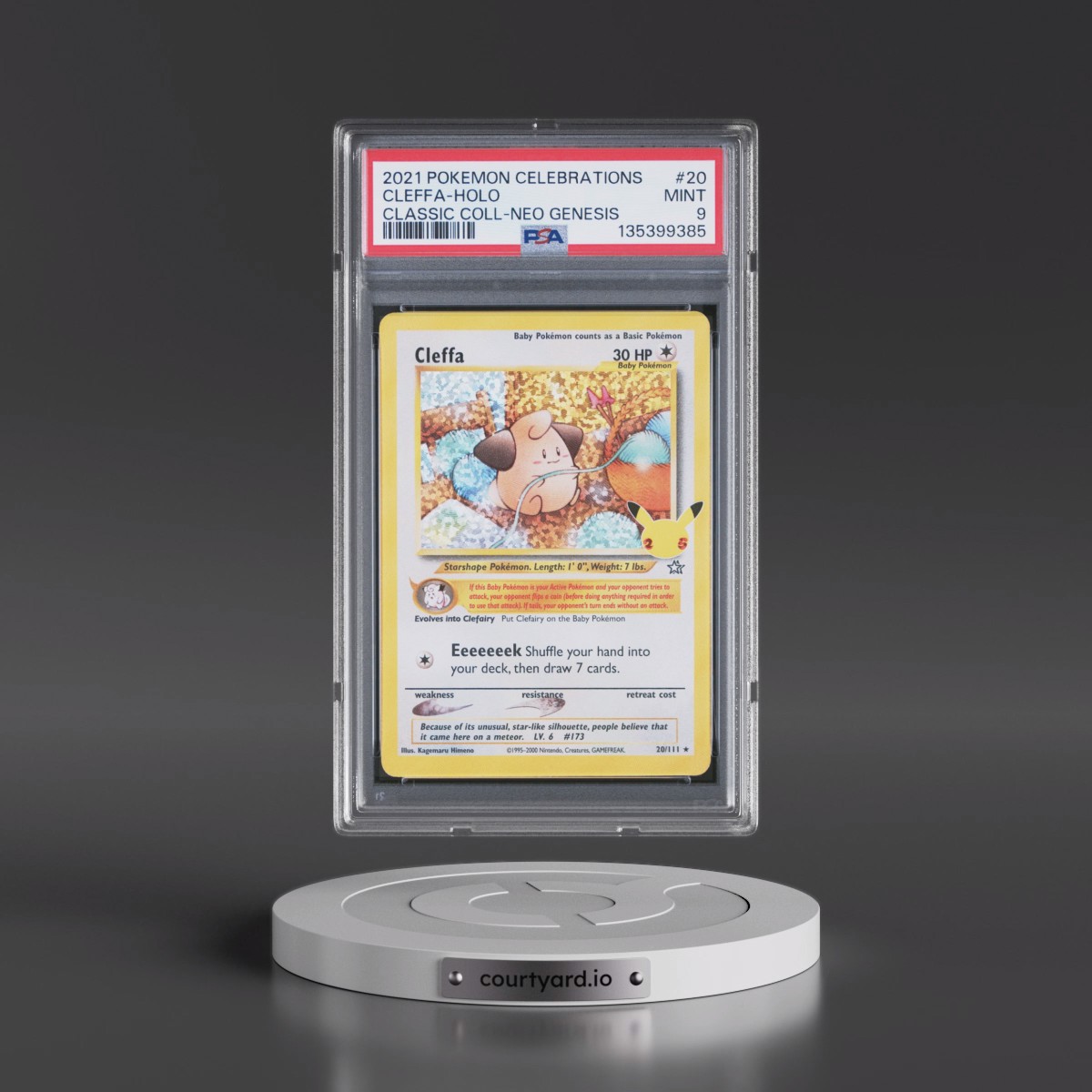 2021 Pokémon Celebrations Classic Collection #20 Cleffa - Holo (PSA 9 MINT)