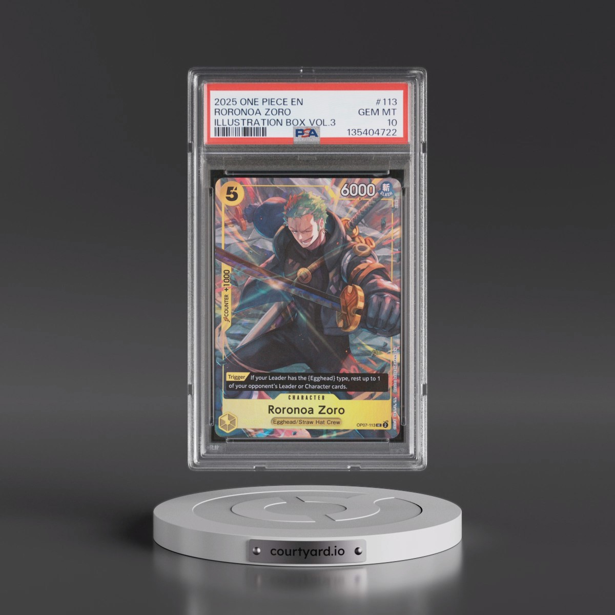 2025 One Piece Promos #113 Roronoa Zoro - Illustration Box Vol.3 (PSA 10 GEM MINT)