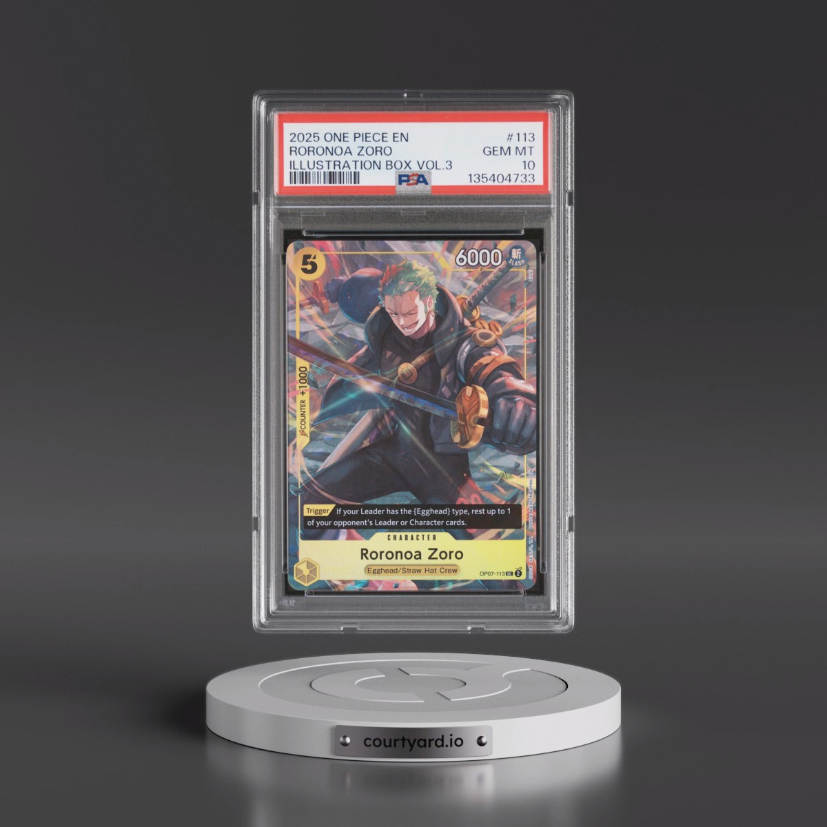 2025 One Piece Promos #113 Roronoa Zoro - Illustration Box Vol.3 (PSA 10 GEM MINT)
