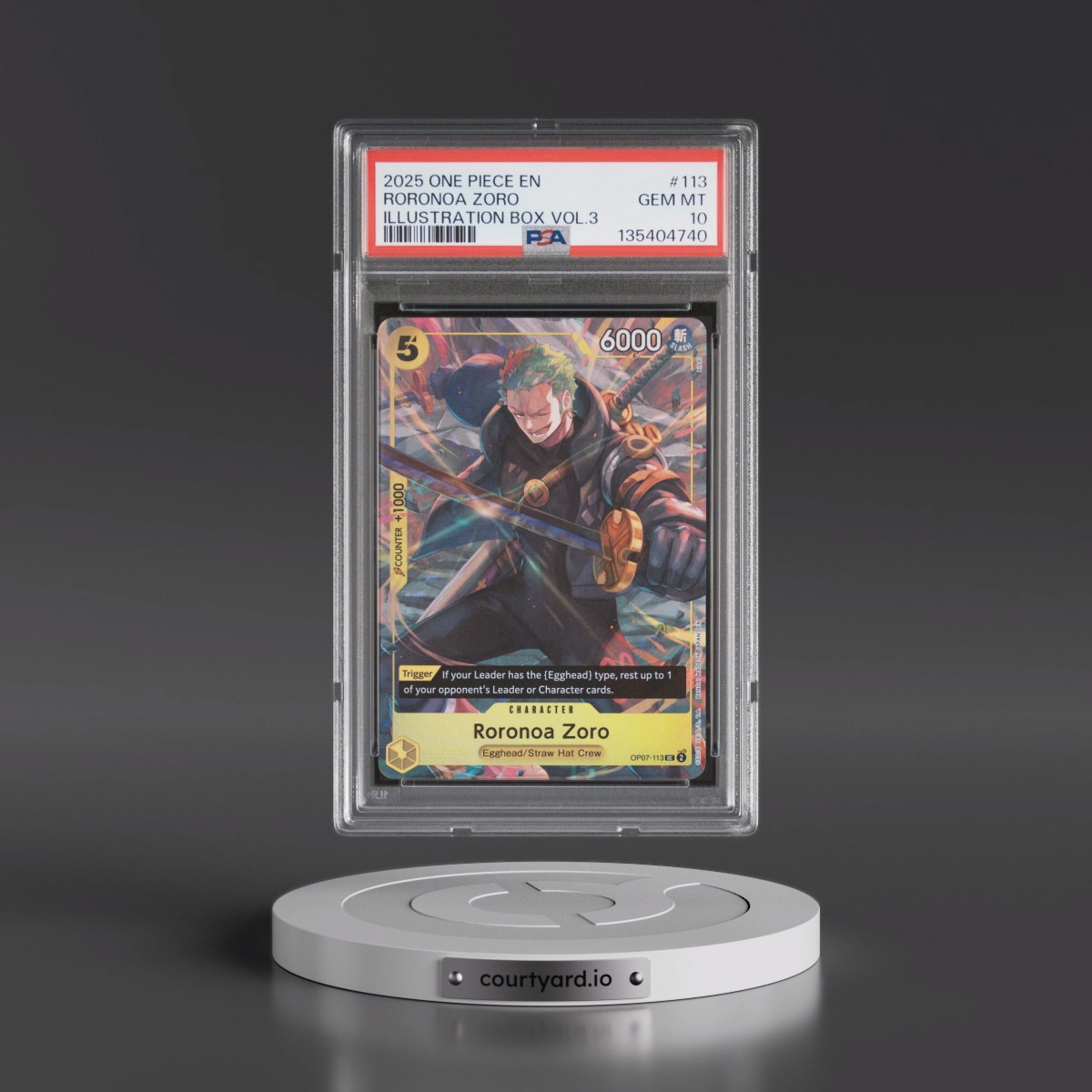 2025 One Piece Promos #113 Roronoa Zoro - Illustration Box Vol.3 (PSA 10 GEM MINT)