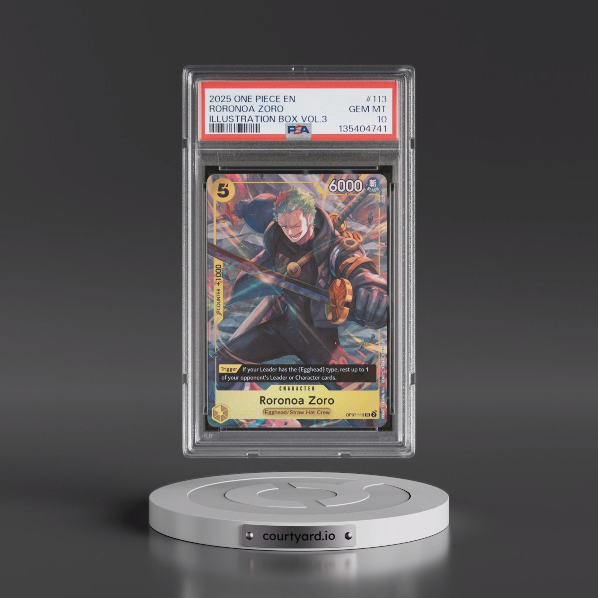 2025 One Piece Promos #113 Roronoa Zoro - Illustration Box Vol.3 (PSA 10 GEM MINT)