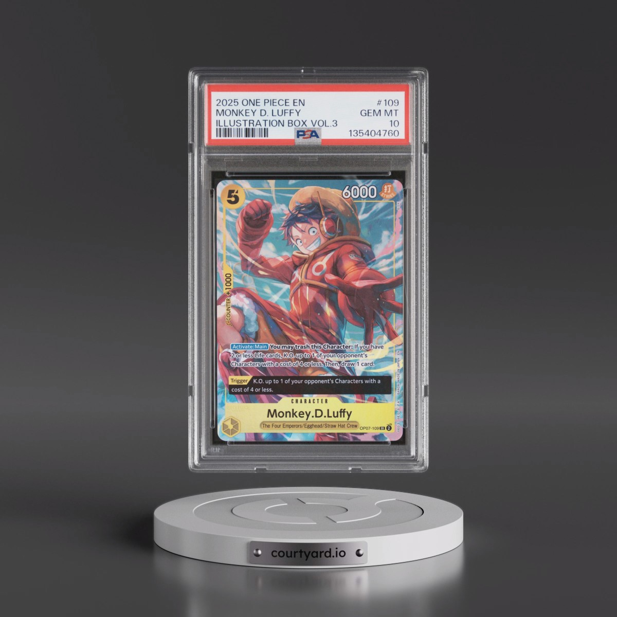 2025 One Piece Promos #109 Monkey D. Luffy - Illustration Box Vol.3 (PSA 10 GEM MINT)