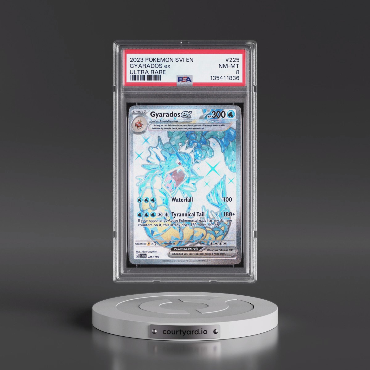 2023 Pokémon Svi EN-Scarlet & Violet #225 Gyarados EX - Holo Ultra Rare (PSA 8 NM-MT)