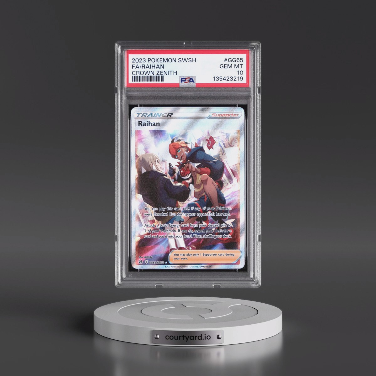 2023 Pokémon Sword and Shield Crown Zenith #GG65 Raihan - Full Art (PSA 10 GEM MINT)
