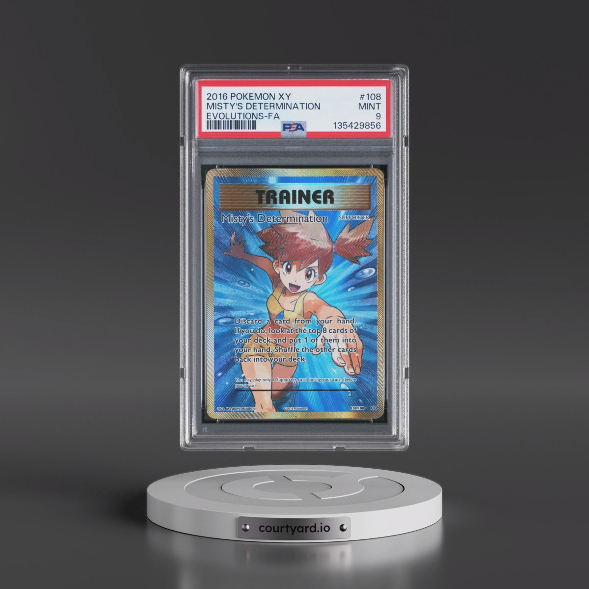 2016 Pokémon XY Evolutions #108 Misty's Determination - Full Art (PSA 9 MINT)
