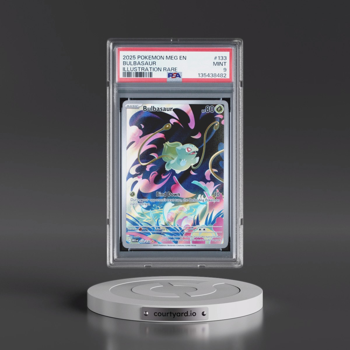 2025 Pokémon Meg EN-Mega Evolution #133 Bulbasaur - Illustration Rare (PSA 9 MINT)