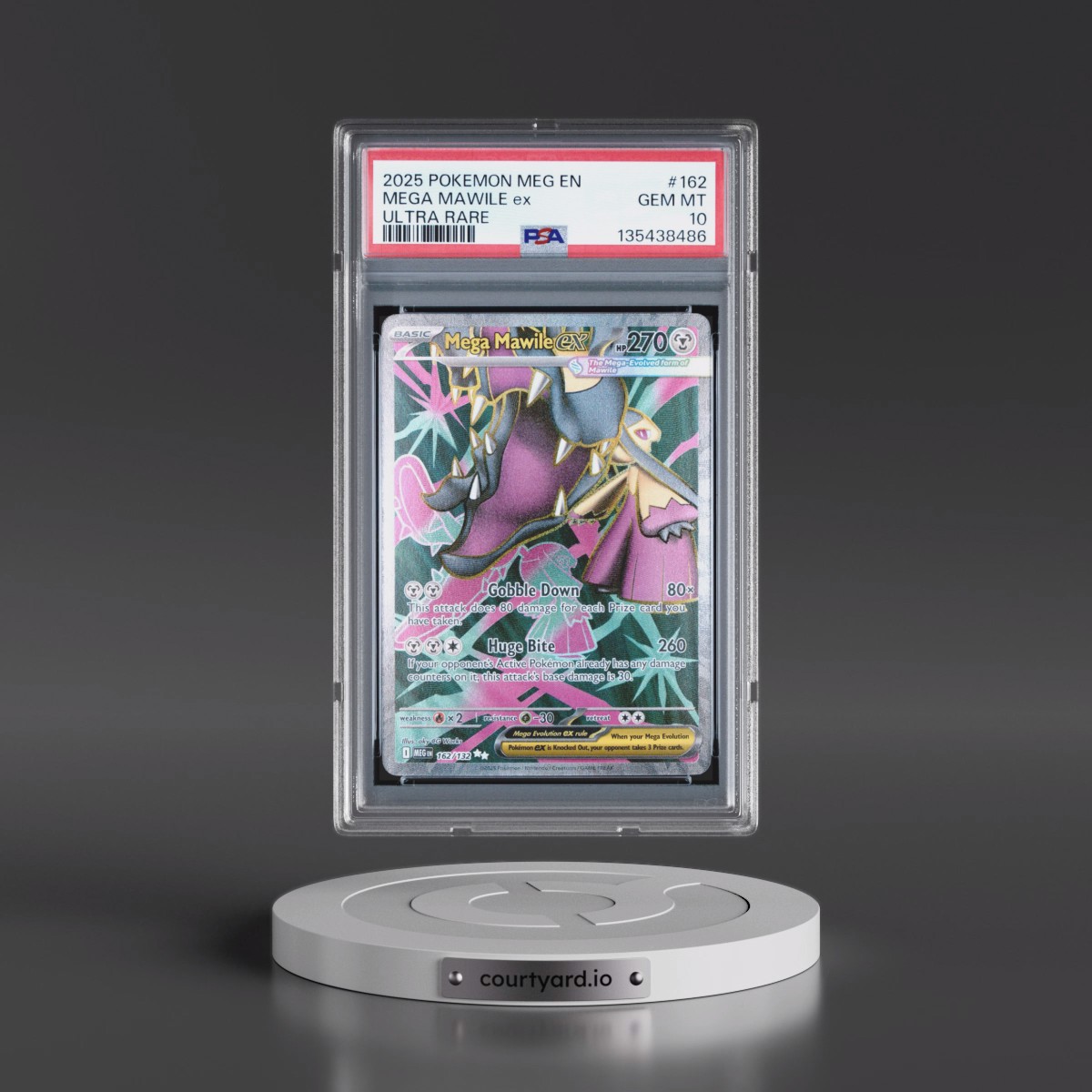 2025 Pokémon Meg EN-Mega Evolution #162 Mega Mawile EX - Holo Ultra Rare (PSA 10 GEM MINT)