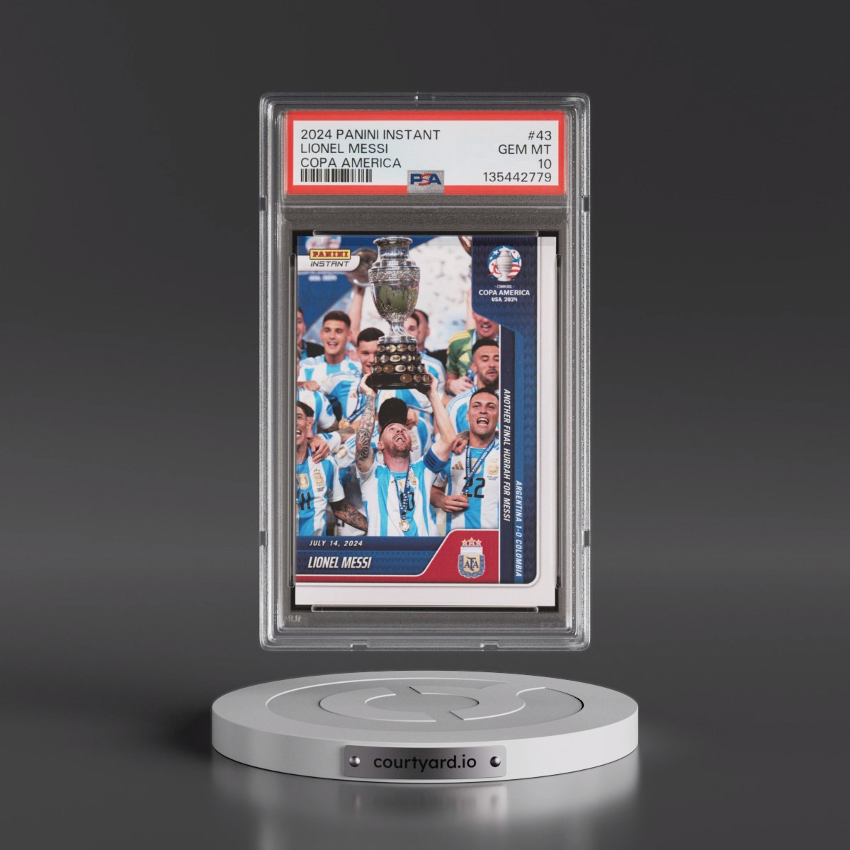2024 Panini Instant Conmebol Copa America 2024 #43 Lionel Messi (PSA 10 GEM MINT)