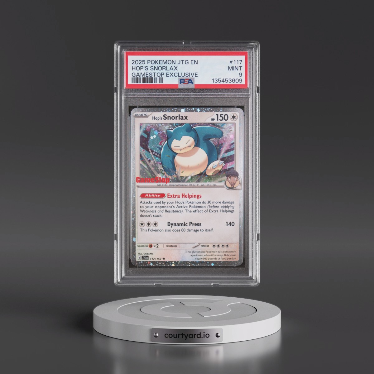 2025 Pokémon Jtg EN-Journey Together #117 Hop's Snorlax - Gamestop Exclusive (PSA 9 MINT)