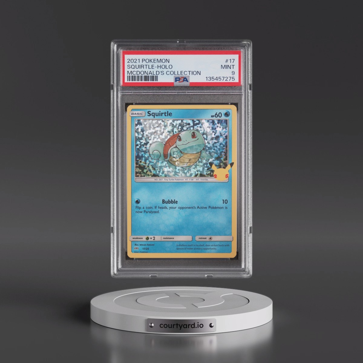 2021 Pokémon Mcdonald's Collection #17 Squirtle - Holo (PSA 9 MINT)