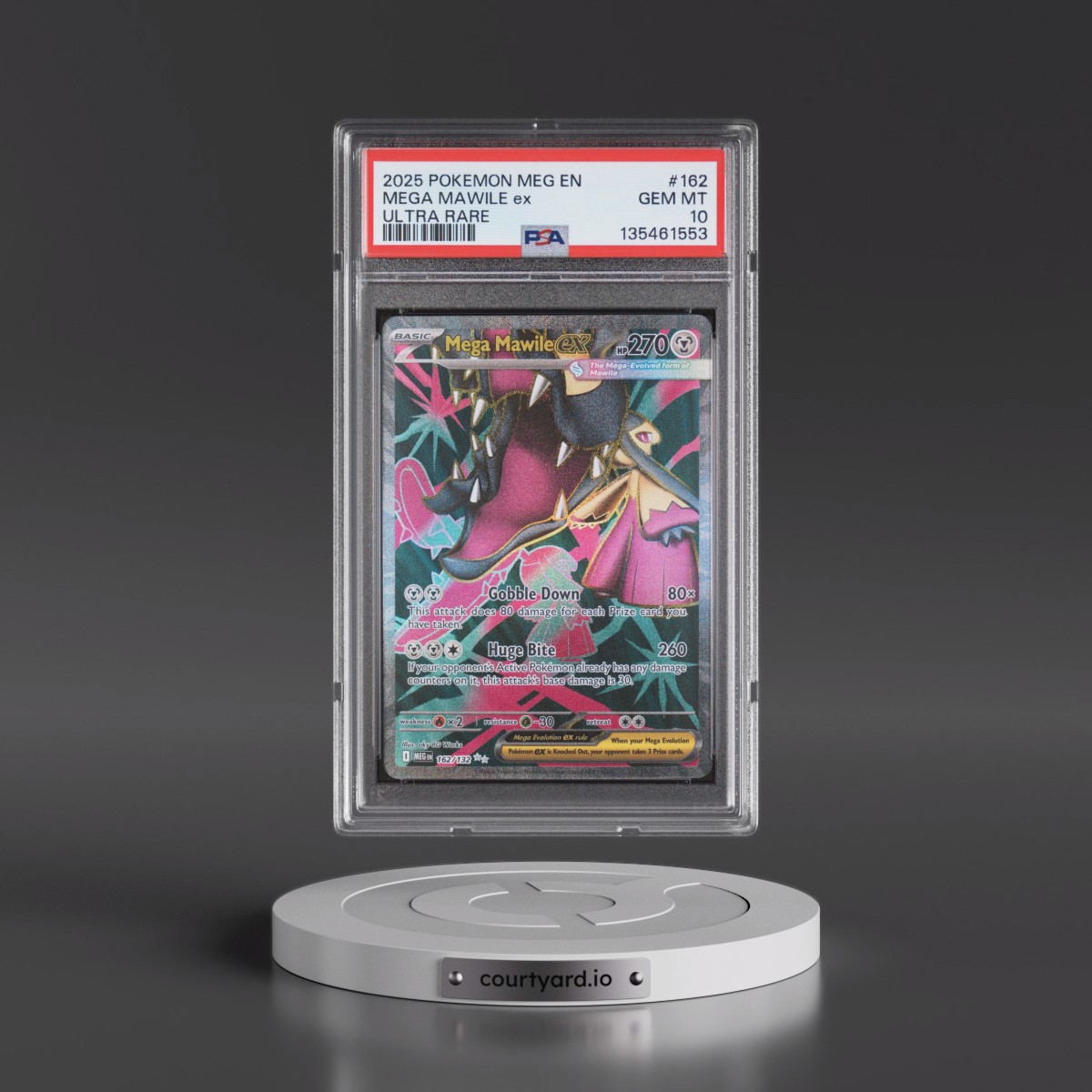 2025 Pokémon Meg EN-Mega Evolution #162 Mega Mawile EX - Holo Ultra Rare (PSA 10 GEM MINT)