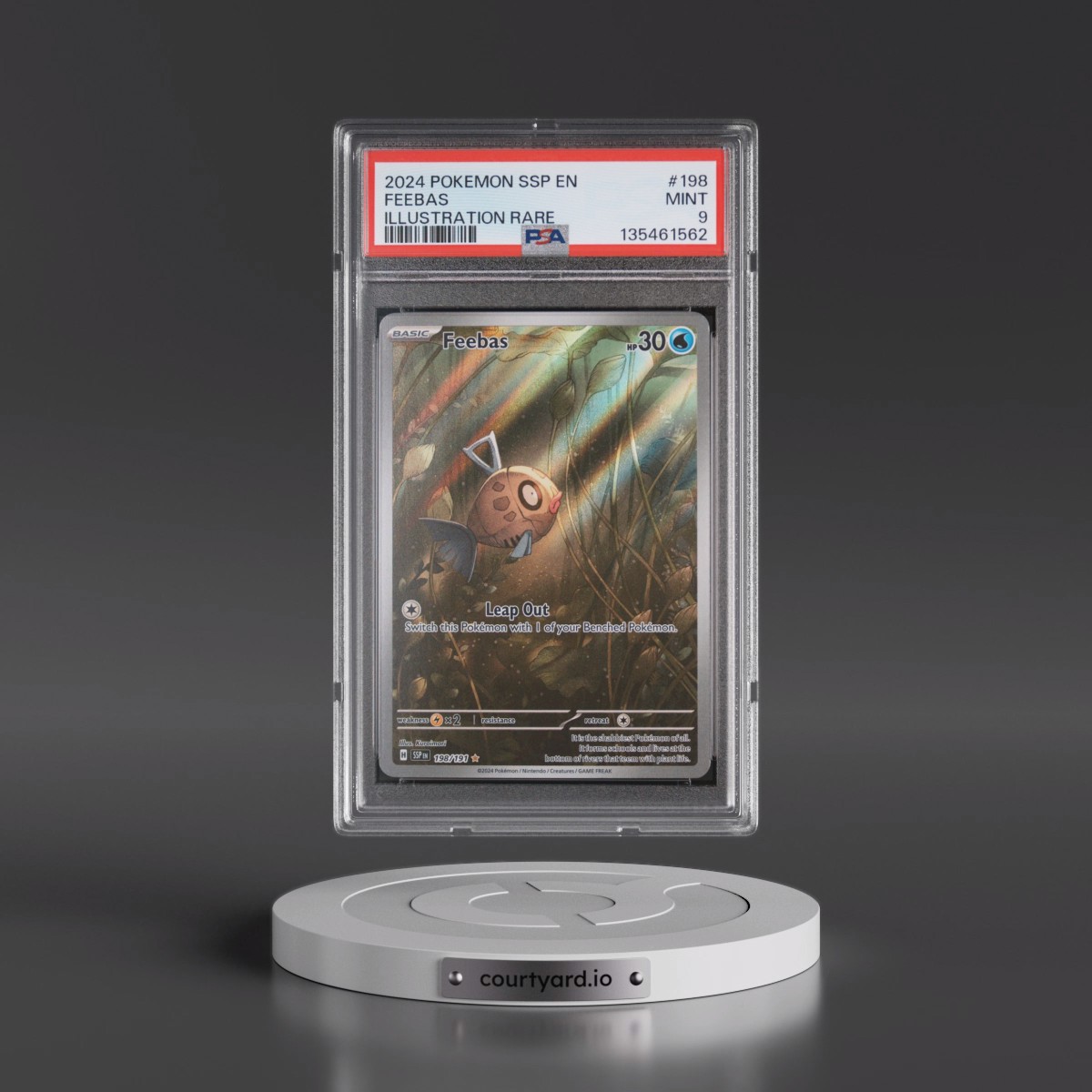 2024 Pokémon Ssp EN-Surging Sparks #198 Feebas - Illustration Rare (PSA 9 MINT)