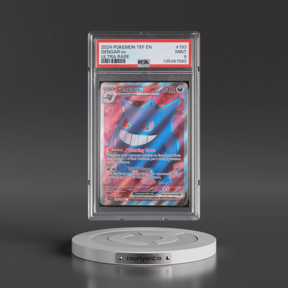 2024 Pokémon Tef EN-Temporal Forces #193 Gengar EX - Holo Ultra Rare (PSA 9 MINT)
