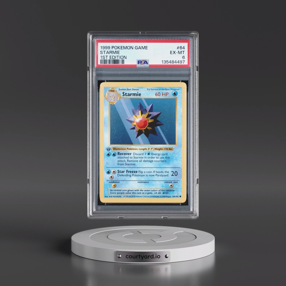 1999 Pokémon Game Starmie - 1st Edition #64 PSA 6
