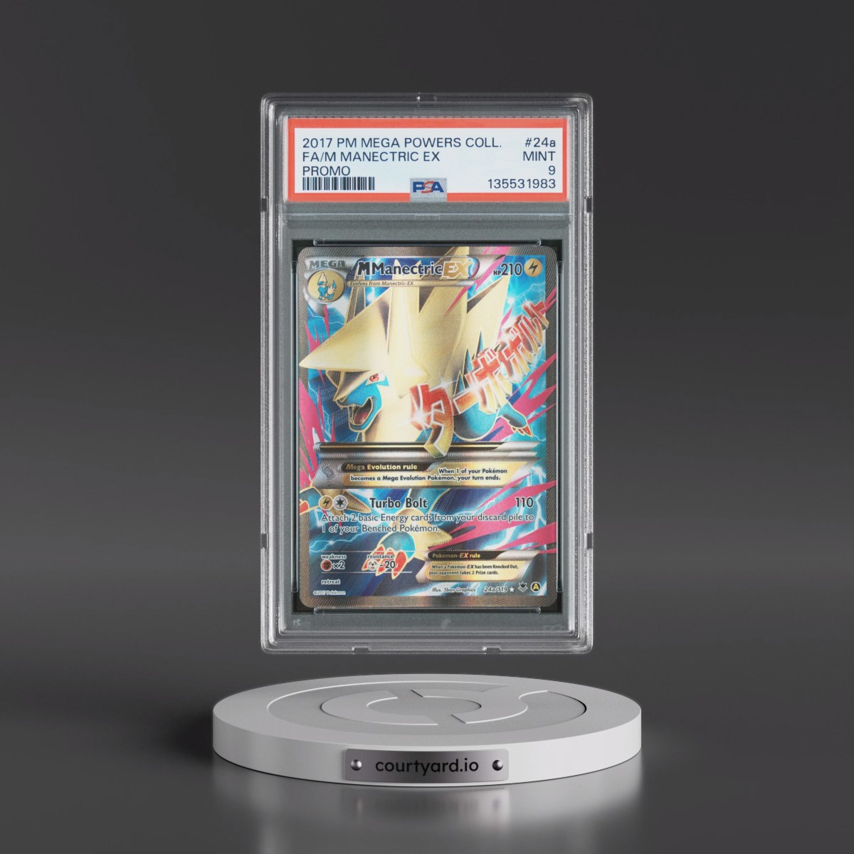 2017 Pokémon Mega Powers Collection Promo #24a M Manectric EX - Holo Full Art (PSA 9 MINT)