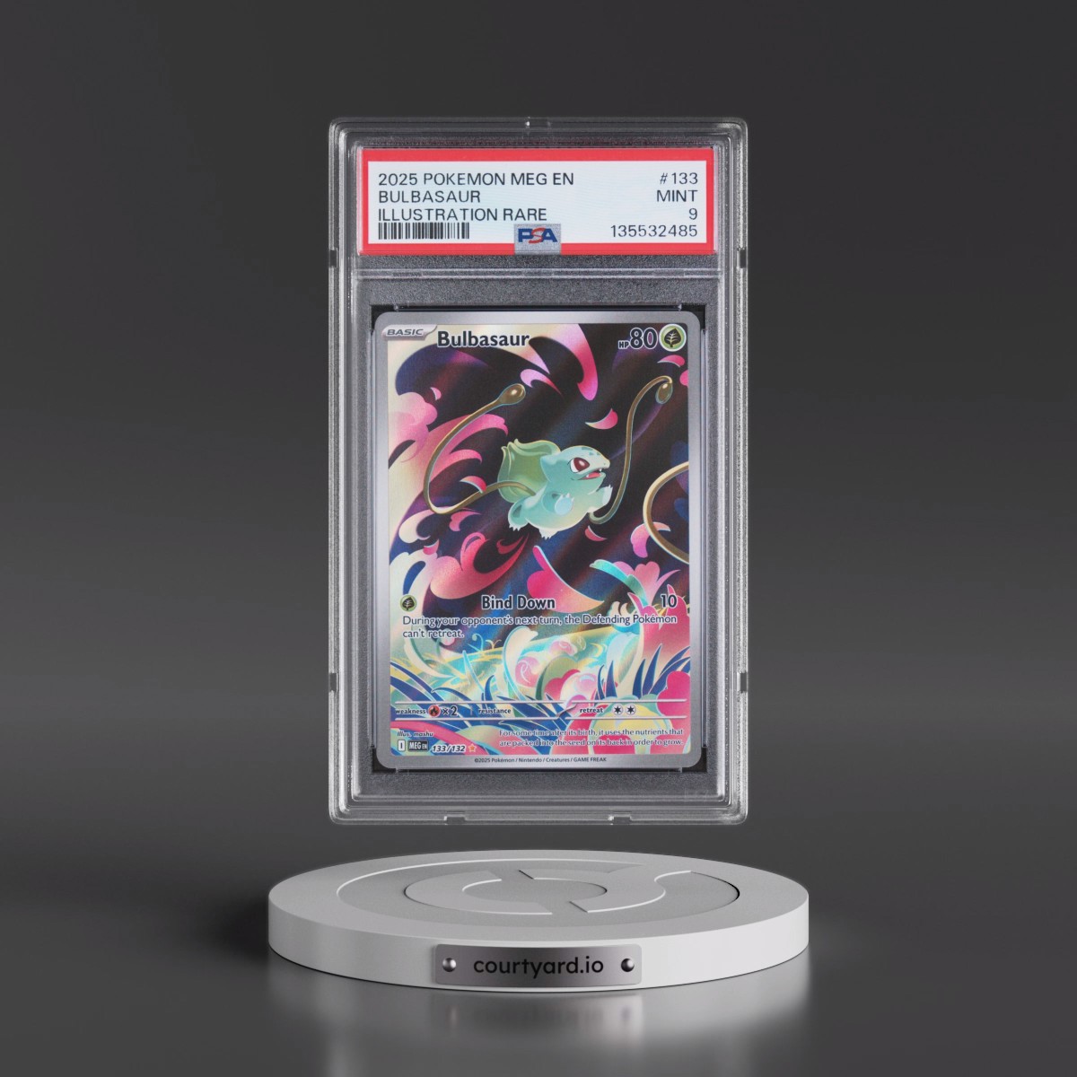 2025 Pokémon Meg EN-Mega Evolution #133 Bulbasaur - Illustration Rare (PSA 9 MINT)