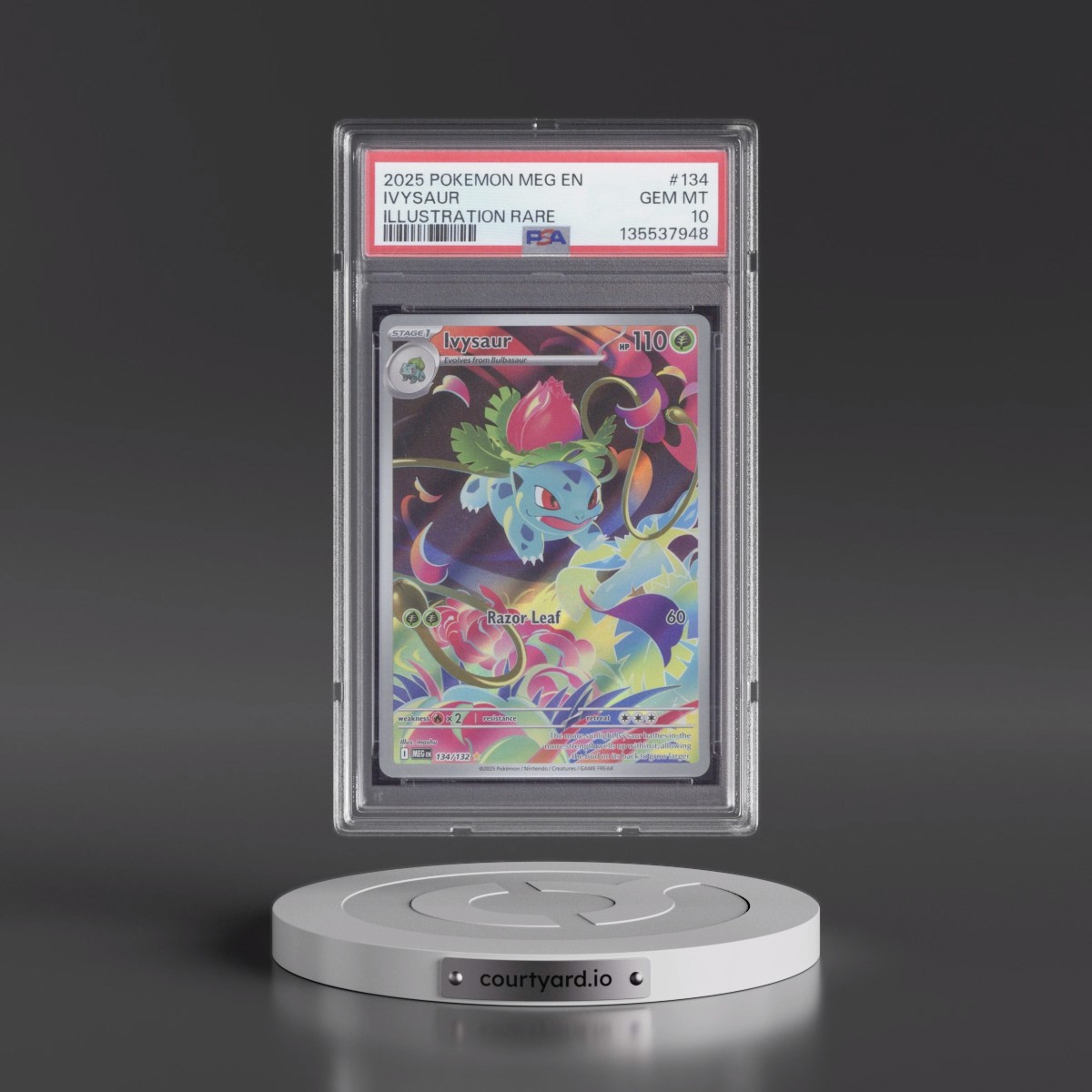 2025 Pokémon Meg EN-Mega Evolution Ivysaur - Illustration Rare #134 PSA 10