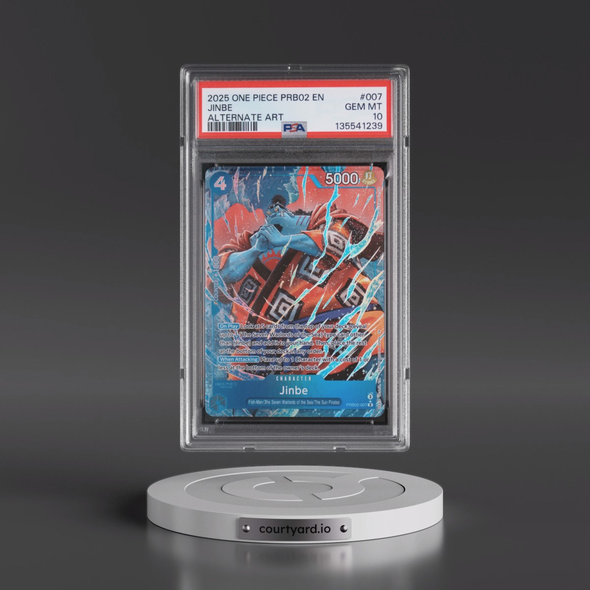 2025 One Piece PRB02-Premium Booster -One Piece Card the Best- Vol.2 #007 Jinbe - Alternate Art (PSA 10 GEM MINT)