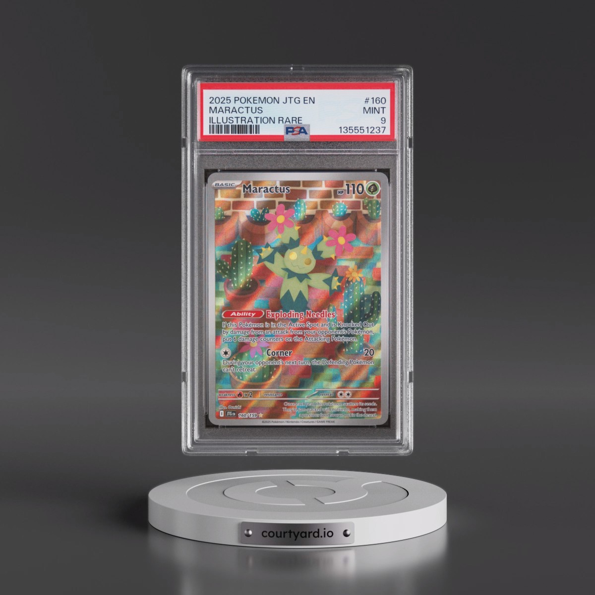 2025 Pokémon Jtg EN-Journey Together #160 Maractus - Illustration Rare (PSA 9 MINT)