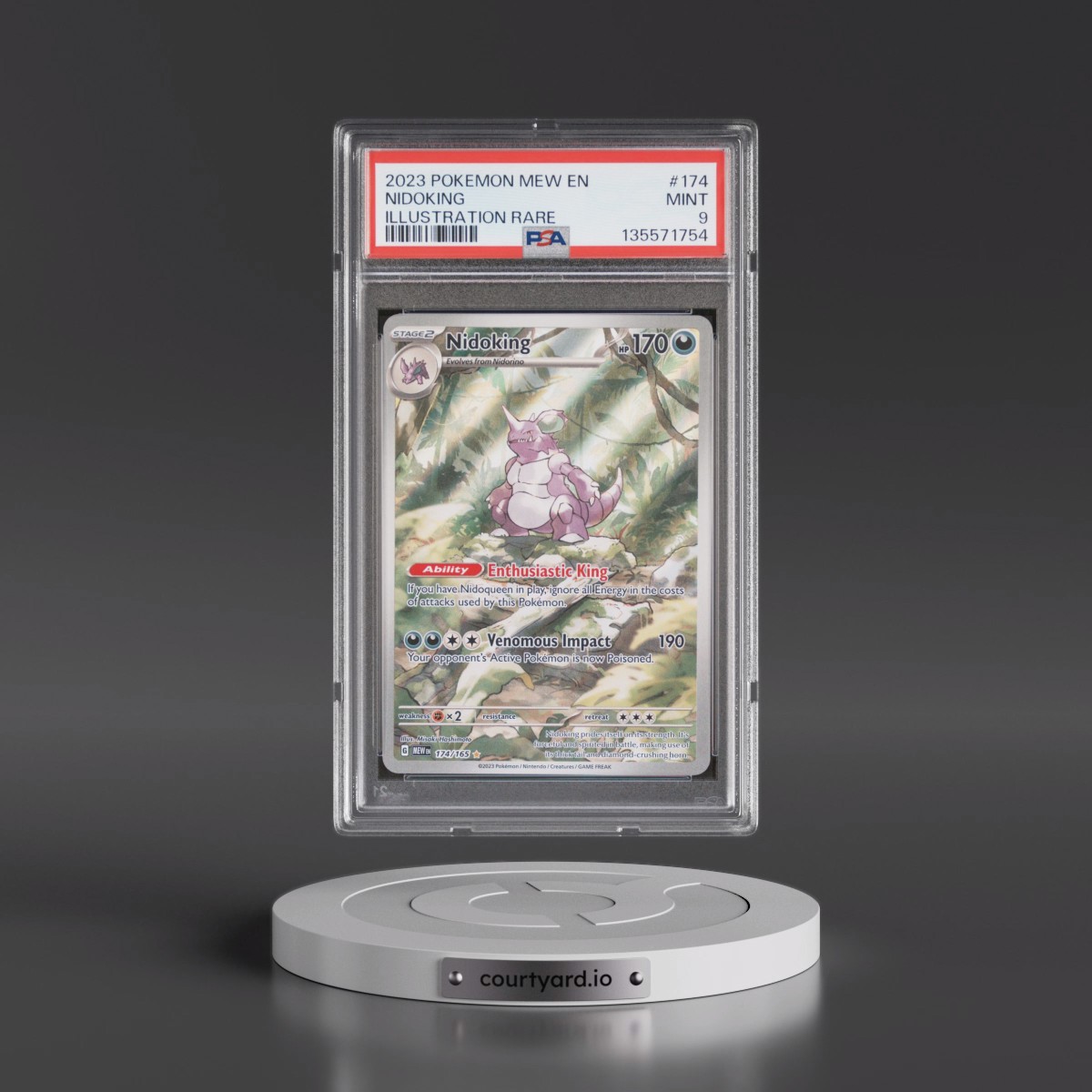 2023 Pokémon Mew EN-151 #174 Nidoking - Illustration Rare (PSA 9 MINT)