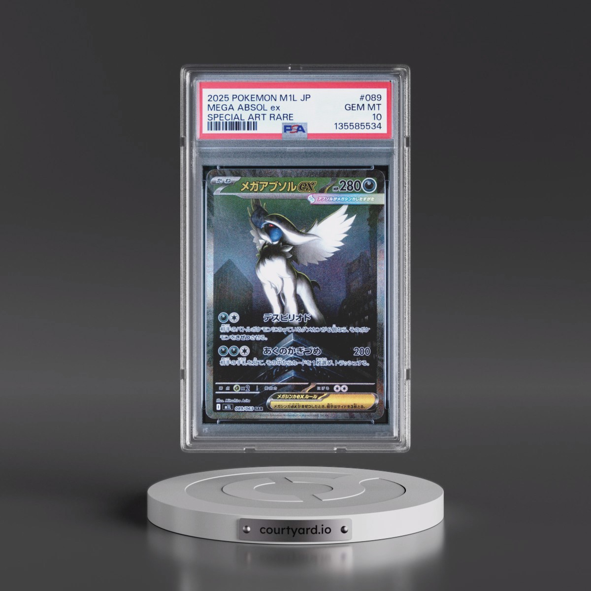 2025 Pokémon M1l-Mega Brave #089 Mega Absol EX - Holo Special Art Rare (PSA 10 GEM MINT)