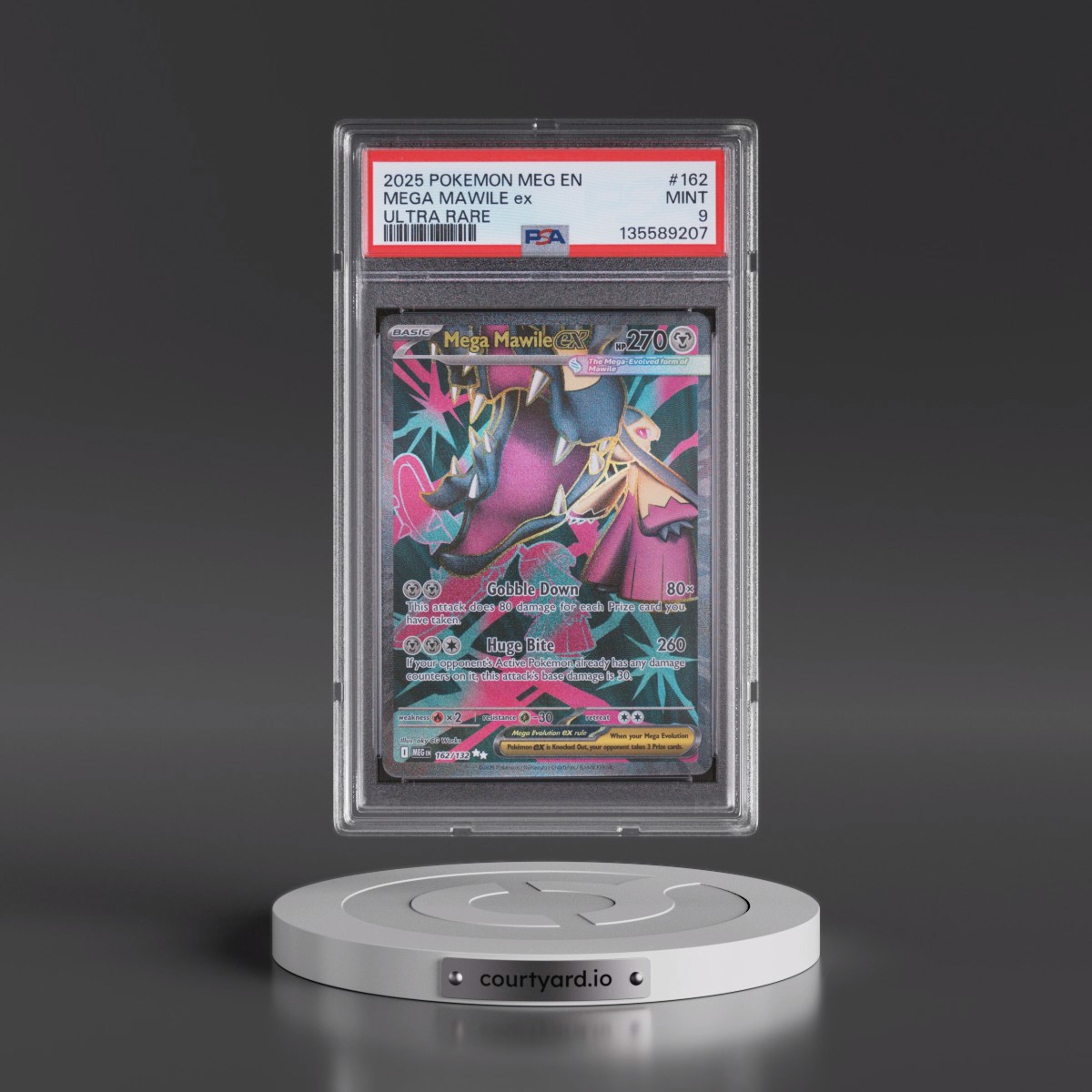 2025 Pokémon Meg EN-Mega Evolution #162 Mega Mawile EX - Holo Ultra Rare (PSA 9 MINT)